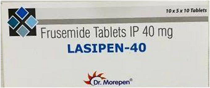 Lasipen-40 Frusemide tablets carton
